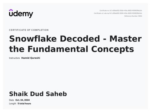 Snowflake fundamentals